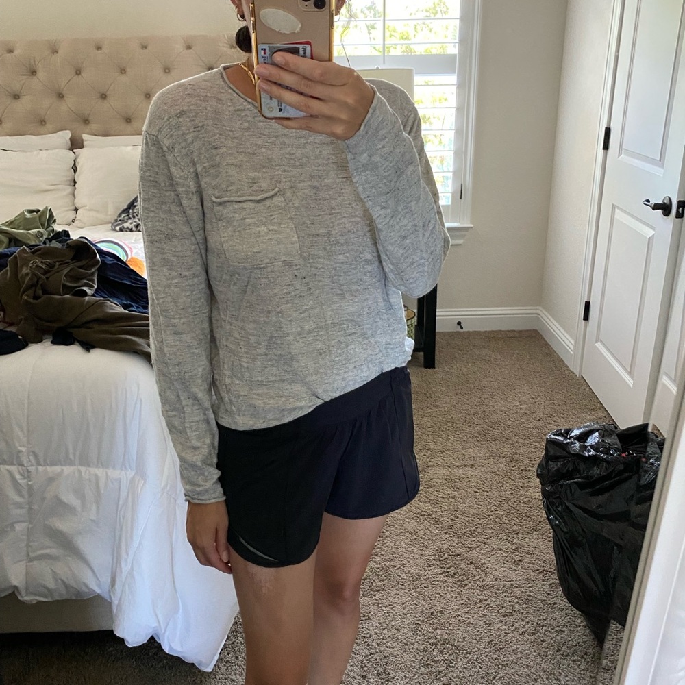 Gray club monaco linen oversized shirt